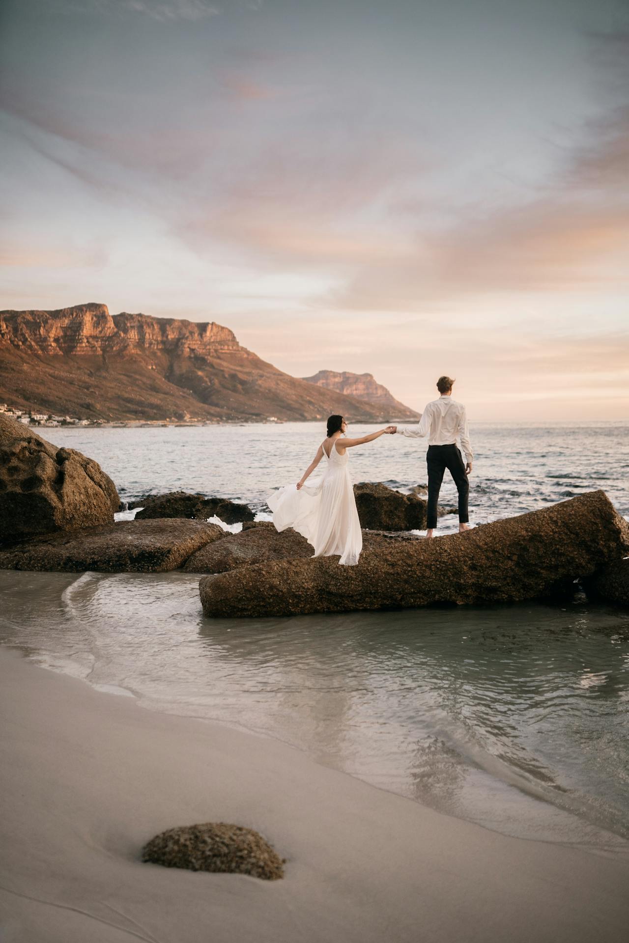 Husband and wife on a beach