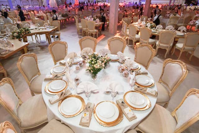 Decorated guest table